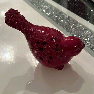 Ceramic bird color burgundy - bouclair